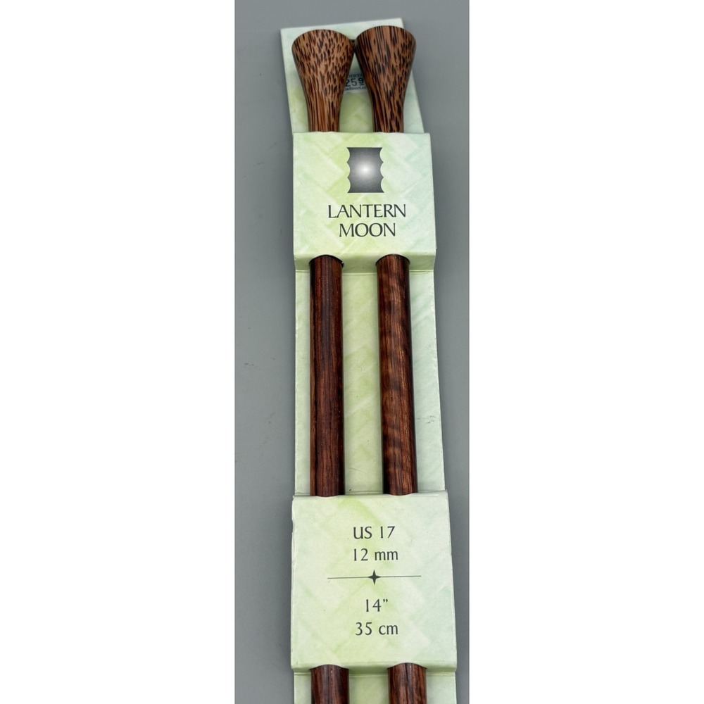 Lantern Moon Wooden Crochet Knitting Needles US 17 12mm 14" 35cm Made in Vietnam